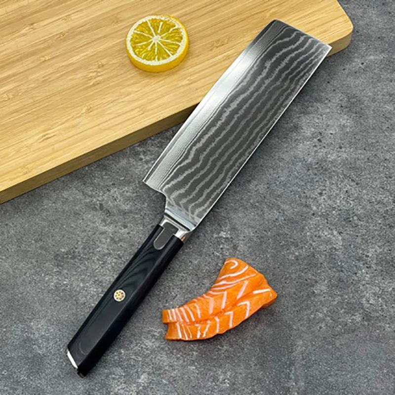 Рукоятка ножи накири G10 67 слоев лезвие из дамасской стали острые повары Мясницкий
