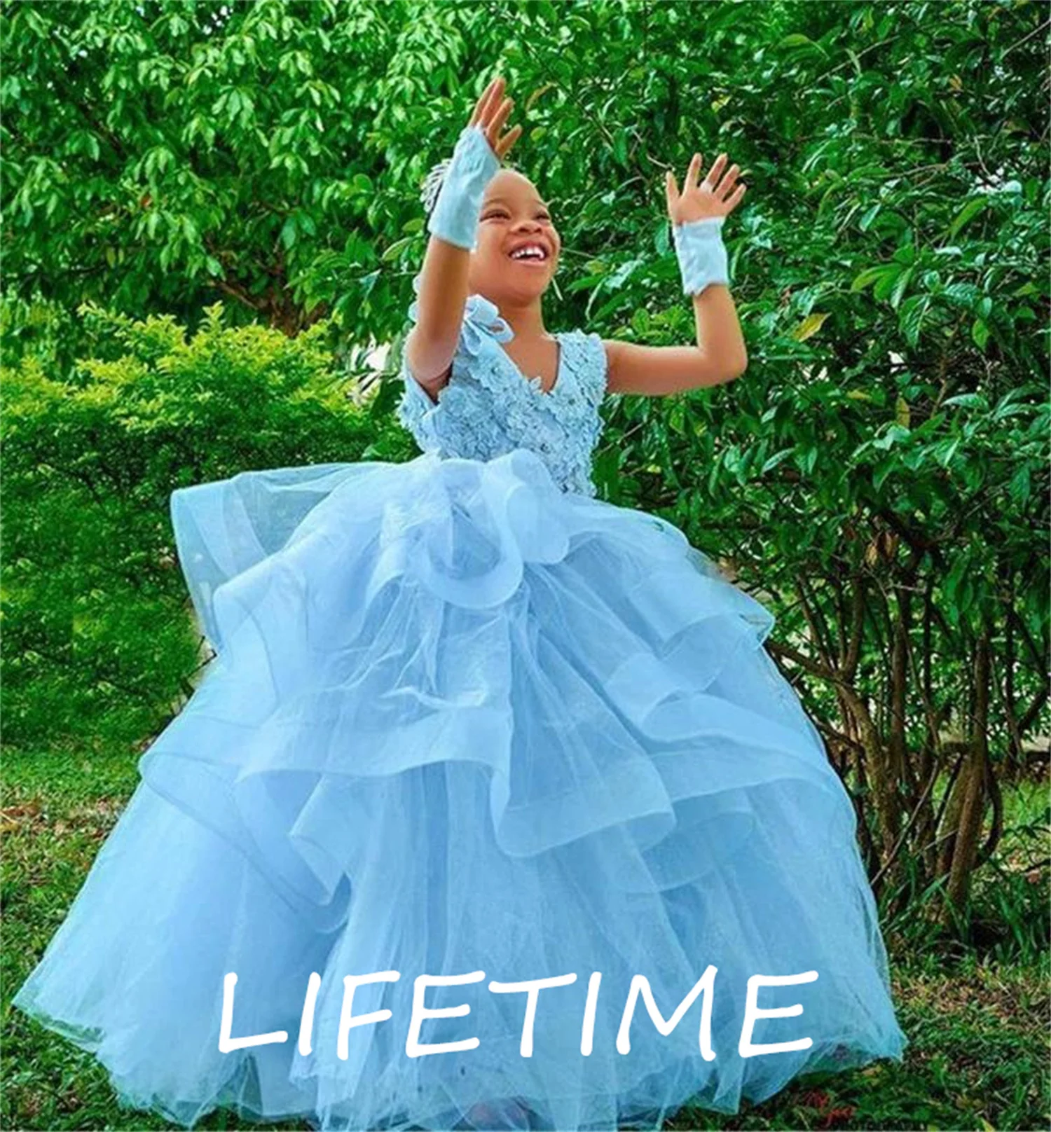 

Цветочные платья для девочек на свадьбу, тюлевые Аппликации, Блестящие Блестки, бусины, Детские платья для торжества, платья на день рождения