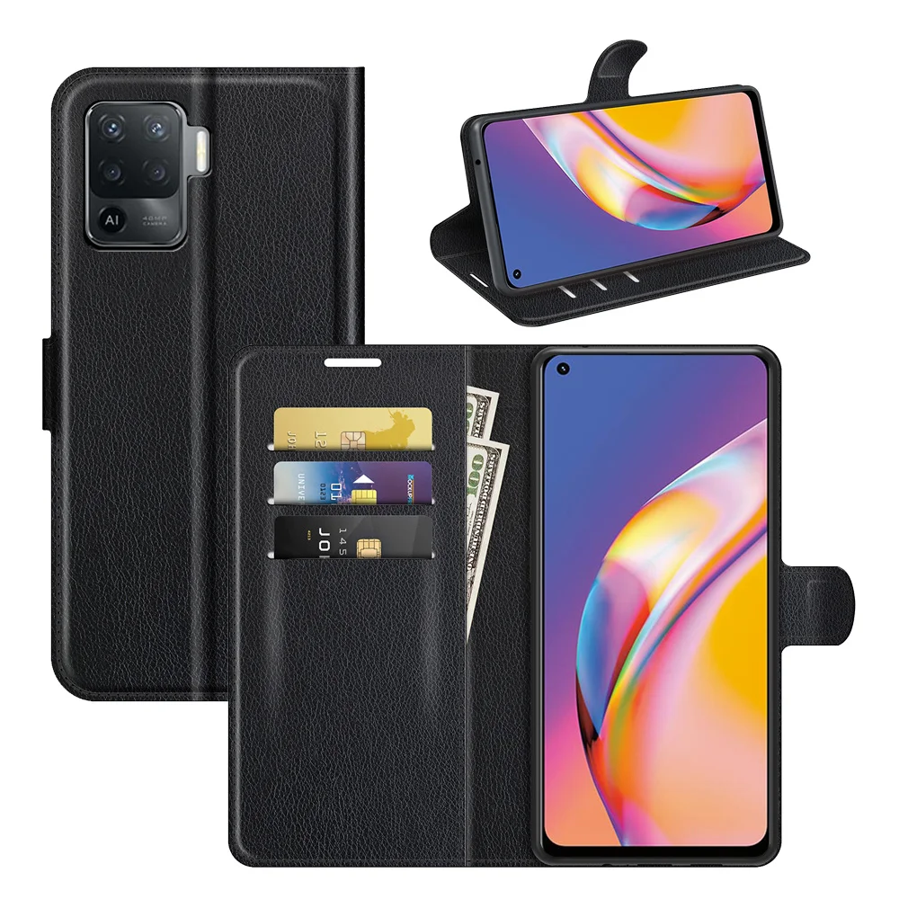 

2022 для OPPO A94 4G Чехол флип-чехол s для OPPO F19 Pro для OPPO Reno 5 Lite высококачественный кожаный чехол-подставка с держателем для карт