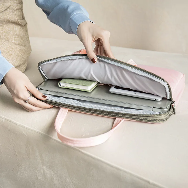 Portable Translucent Briefcase High Capacity Office Necessary File Organize Handbag A4 Material Storage Bag Accessories Supplies