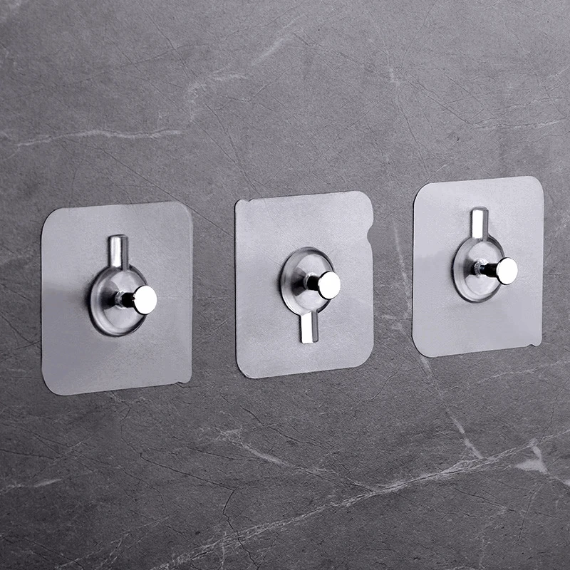 

6Pcs Strong Adhesive Nails Wall Poster Seamless Wall Hook Waterproof Durable PVC Transparent Kitchen Bathroom Screw Hook Hanger