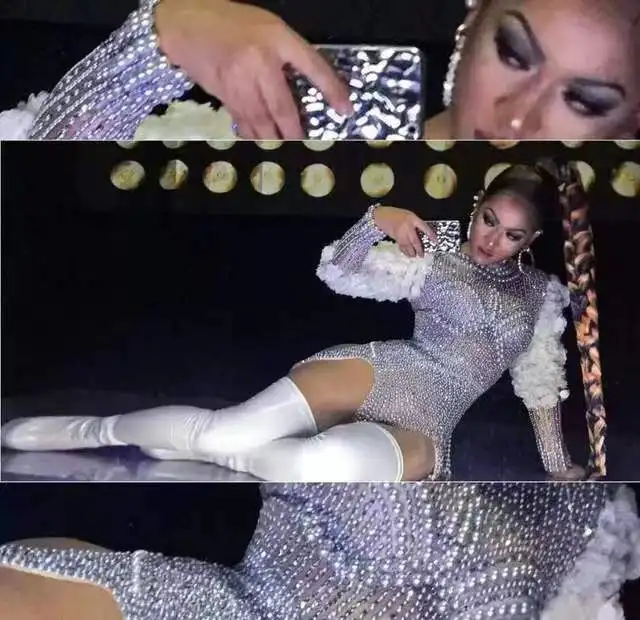 

Женский Блестящий наряд с длинным рукавом