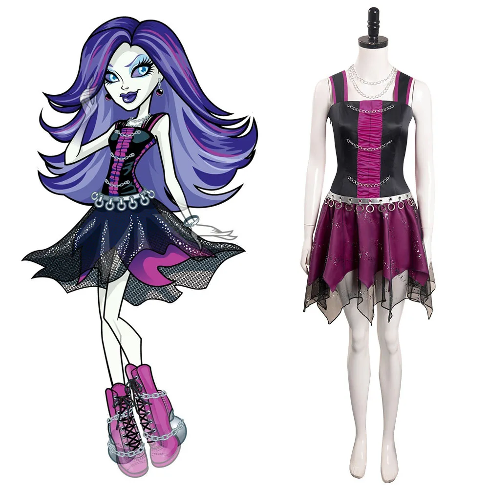 Monster Cos High Spectra Vondergeist Cosplay Costume Women Dress Halloween Cartoon Outfits Carnival Suit