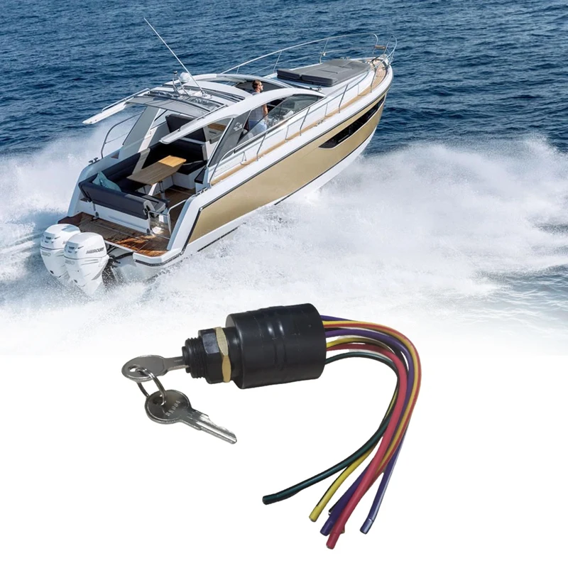 

Engine Ignition Switch for Mercury Outboard Motor Control Box, 3 Positions, 7 Wires, MP39712-1T BK004
