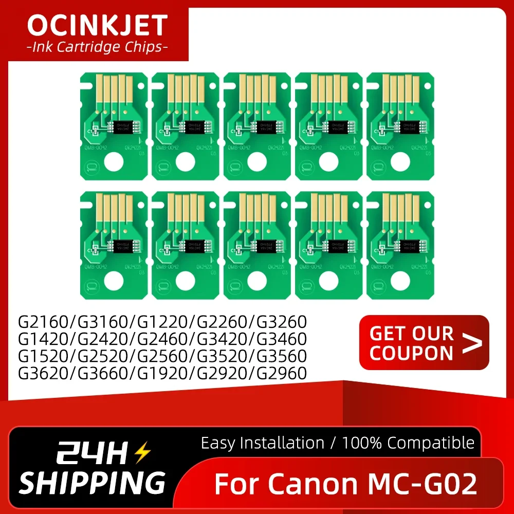 Для Canon MC-G02 MCG02 чип бака для обслуживания 4589C001 G1820 G2820 G2860 G3820 G3821 G2160 G3160 G1220 G2260 G3260 G1420
