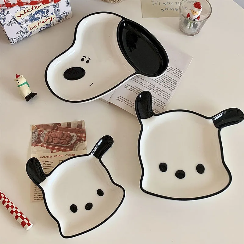 

Плюшевые игрушки для девочек Snoopy Woodstock, милые Мультяшные керамические тарелки для торта и закусок, завтрака, плюшевые аниме игрушки для дево...