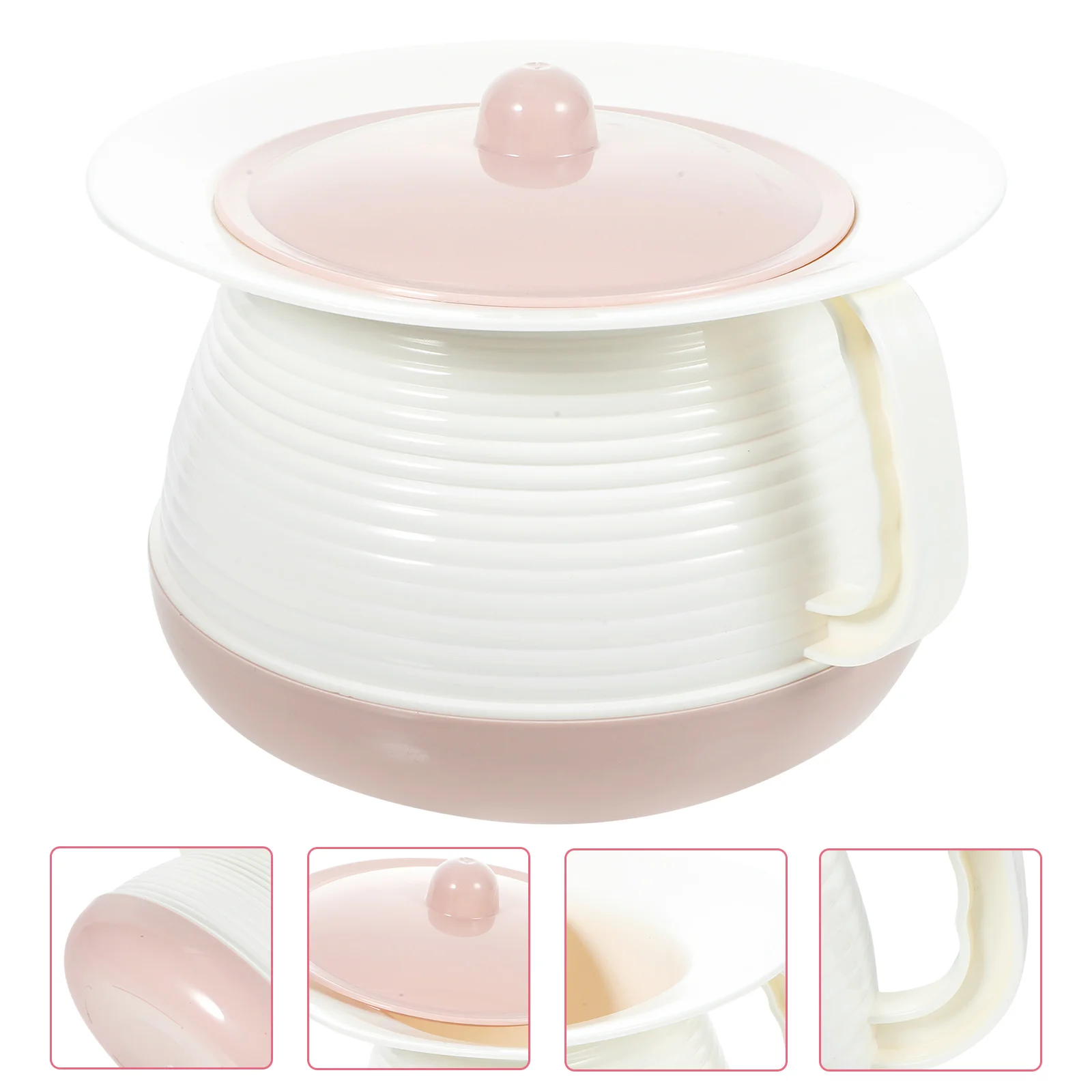 

chamber pot bedpan with lid and handle, 1pc bottle pots bucket bedside with lids to, suitable for kids, and men, assorted color