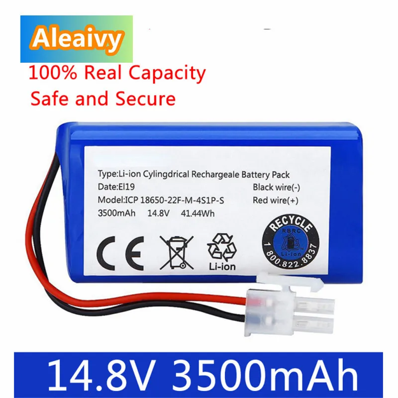 

NEW 14.8V 3500mAh 14.4V 3200mAh Lithium Battery For ILIFE A4 A4s V7 A6 V7s Plus Robot Vacuum Cleaner ILife 4S1P real Capacity