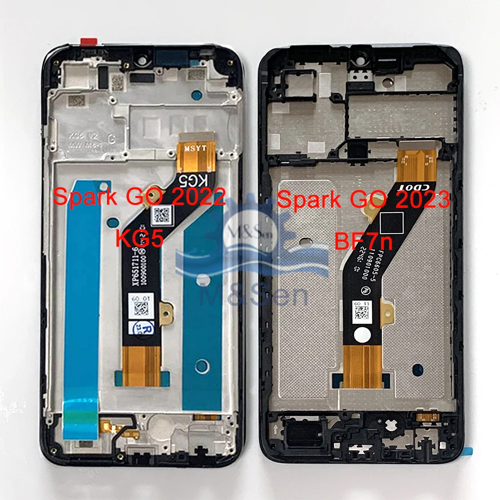 

Original For Infinix Spark Go 2022 KG5 LCD KG5M KG5H Display Screen Touch Panel Digitizer For Tecno Spark Go 2023 BF7 Frame