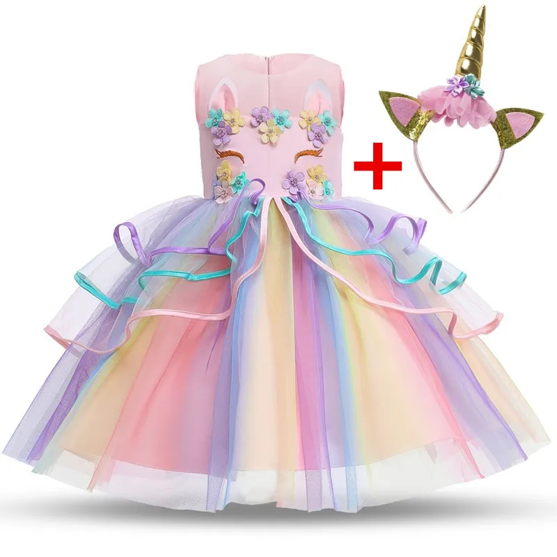 

Детское платье-пачка с вышивкой, радужной расцветки