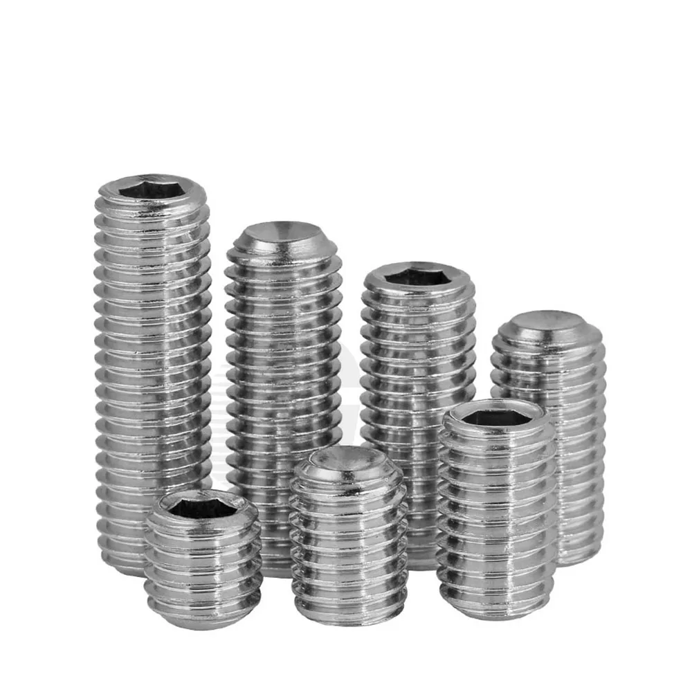 

170/260Pcs Headless Set Screw M3 M4 M5 M6 M8 304 Stainless Steel Hex Hexagon Socket Allen Cup Point Grub Bolt Set Screw Kit Box