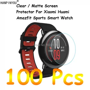 100 Pcs For Xiaomi Huami Amazfit Sports SmartWatch HD Clear / Anti-Glare Matte Screen Protector Protective Film + Cleaning Cloth 100 Pcs For Xiaomi Huami Amazfit Sports SmartWatch HD Clear / Anti-Glare Matte Screen Protector Protective Film + Cleaning Cloth