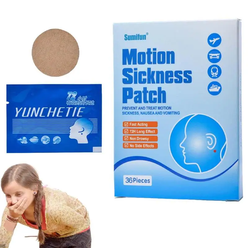

36pcs Car Motion Sickness Carsickness Sticker Paste Relief Anti Headache Airsickness Seasickness Plaster Nausea Dizzy Patch