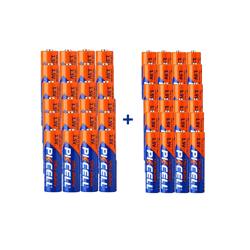 

(48pcs pack) 24PCS 1.5V AAA LR03 AM4 E92 140MIN + 24PCS LR6 AA E91 AM3 UM3 MN1500 360MIN alkaline dry battery for Electric toys