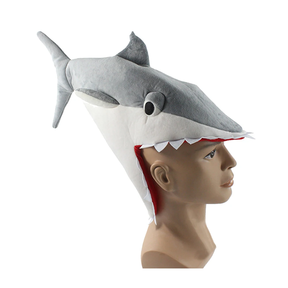 Креативная забавная трехмерная шапка акулы костюмы для косплея аксессуары серый