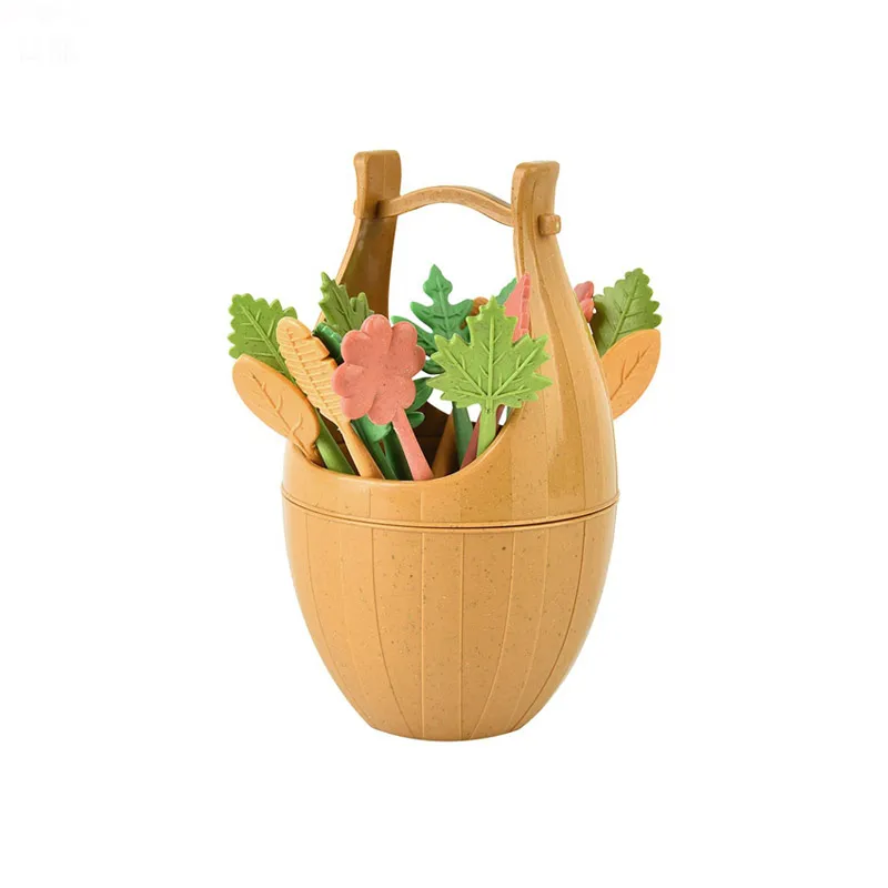 

Cuisine Kitchen Gadgets Dining And Bar Flatware 16pc Portable Fork Party Fruit Fruit Fork Holder Practical Tableware Rack