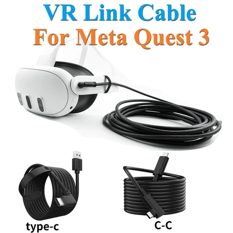 Кабель для Meta Quest 3/3S 3.0 Link Cable Steam VR Высокоскоростная стабильная передача данных может литье подключение экрана для Quest 2