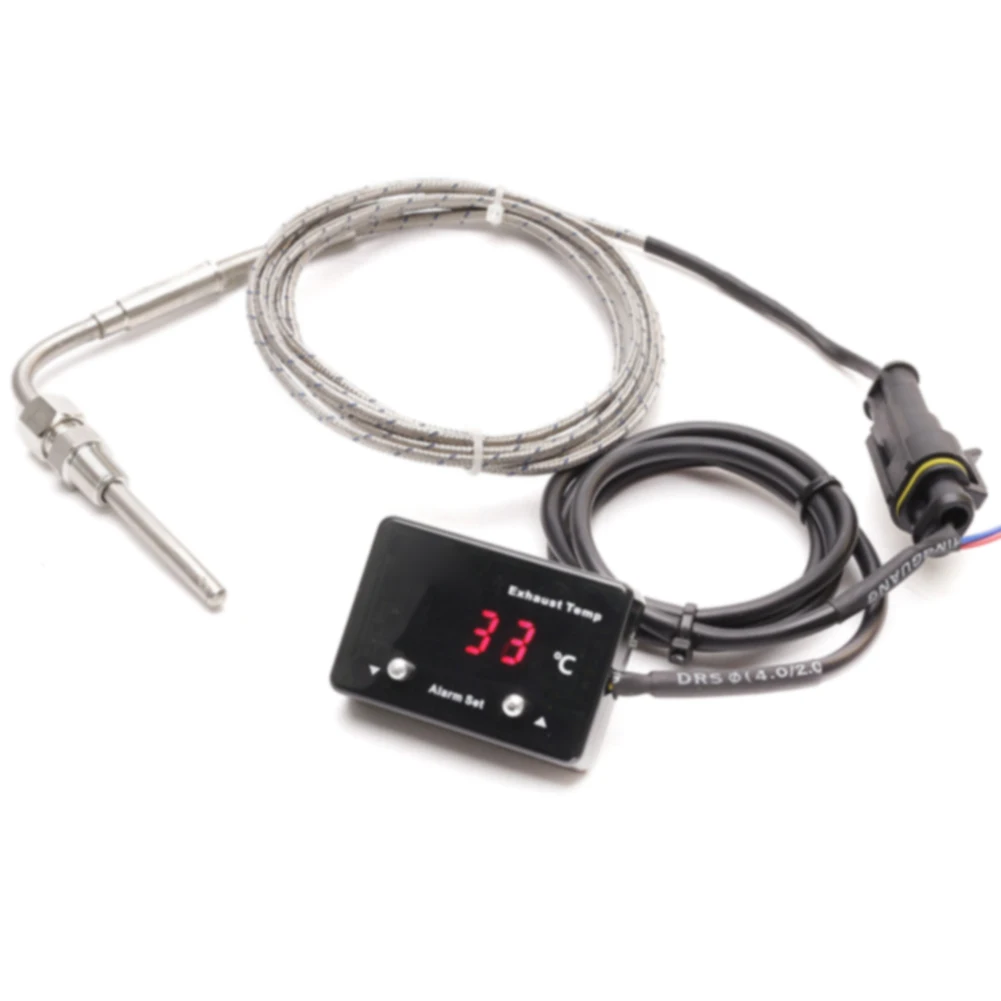 

Mini Parts LED Digital Display Indicator Metal Exhaust Temp Gauge Gas Universal With Sensor Car Modified Motorcycles Pyrometer