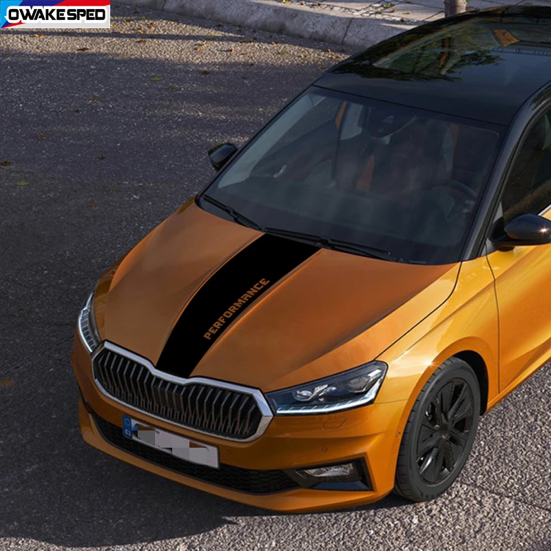Автомобильный капот крышка двигателя декоративная наклейка для Skoda Fabia Scout MK1 MK2
