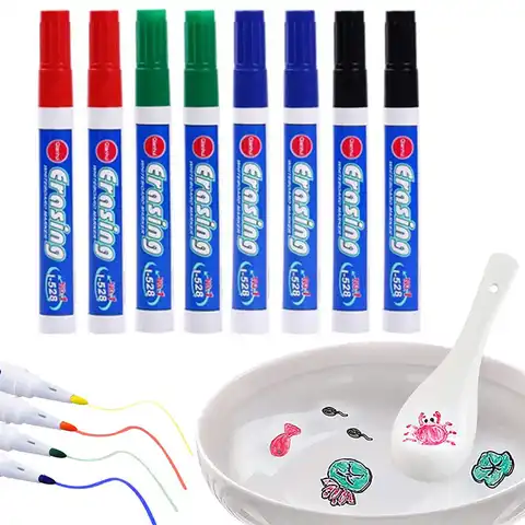 Волшебная ручка для рисования водой, 4 цвета, фоторучка, Нетоксичная, на водной основе, сухая стираемая доска, ручка, детская игрушка