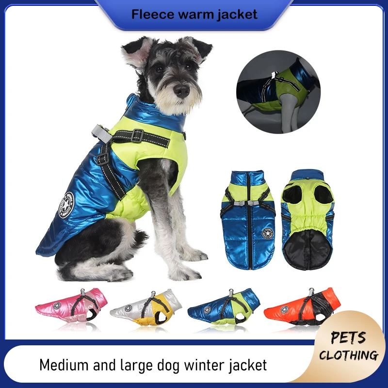 

Пальто для маленьких и средних питомцев с ремнем безопасности, зимнее теплое водонепроницаемое ветрозащитное пальто для собак, утепленное хлопковое пальто, пальто для собак лабрадора