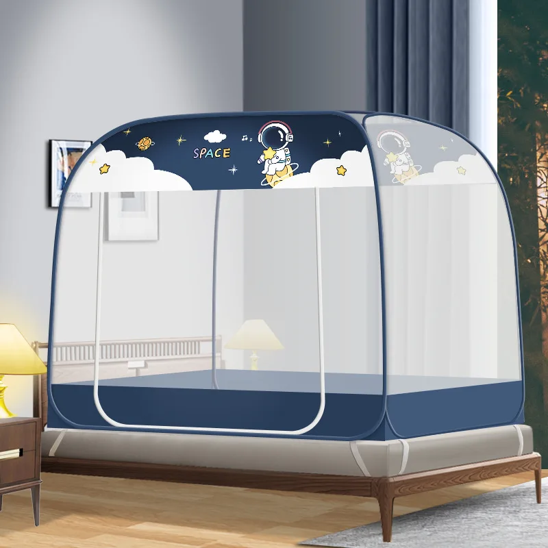 

New Installation-Free Mongolian Bag Household 1.2 M 1.5 M Bed Mosquito Net Foldable Zipper Integrated Full Bottom Bottomless