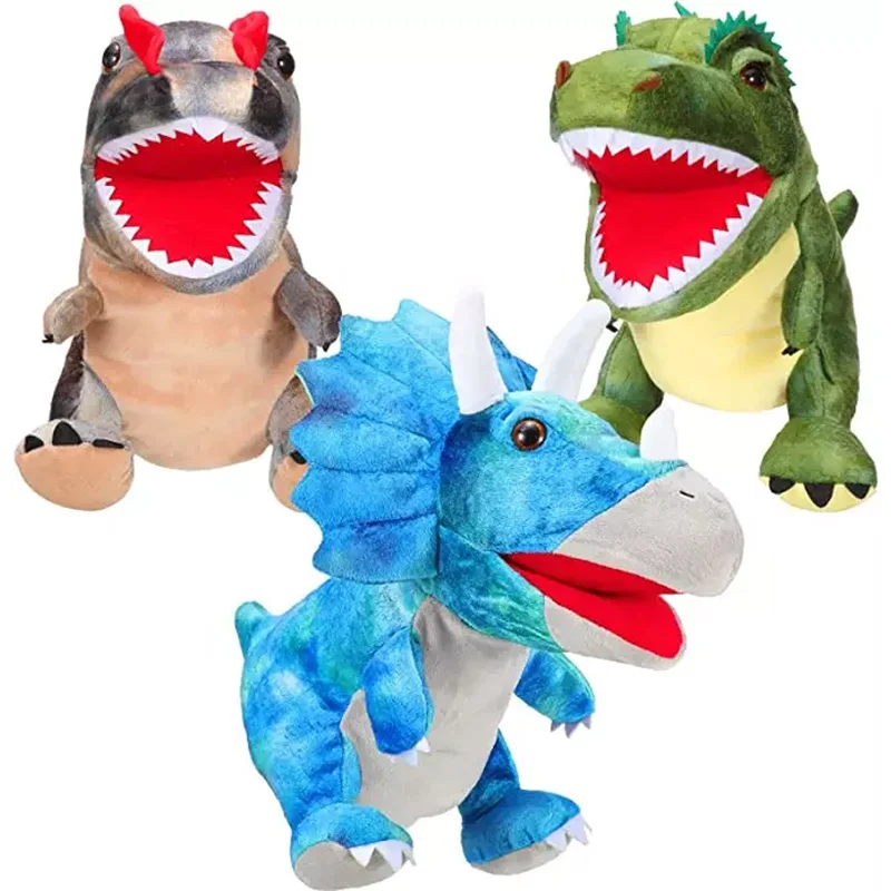 

Dinosaur Toy Dinosaur Hand Puppet Can Open Mouth Plush Toy Dolls for Children Stuffed Animals Parent-child Interactive Role Play