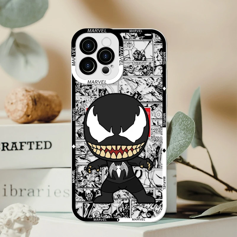 Marvel Spider-Man Venom Phone Case for Samsung Galaxy A70 A55 A54 A53 A51 A22 A13 5G Shockproof Clear Soft TPU Cover Fundas Skin