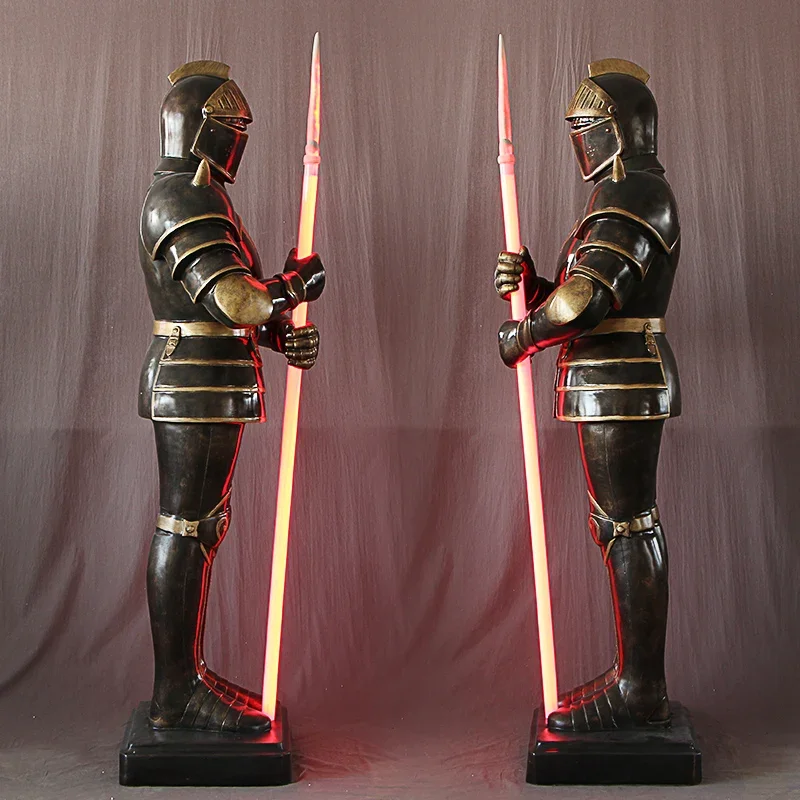 Ретро римская броня воин украшения освещение скульптура бар клуб ресторан