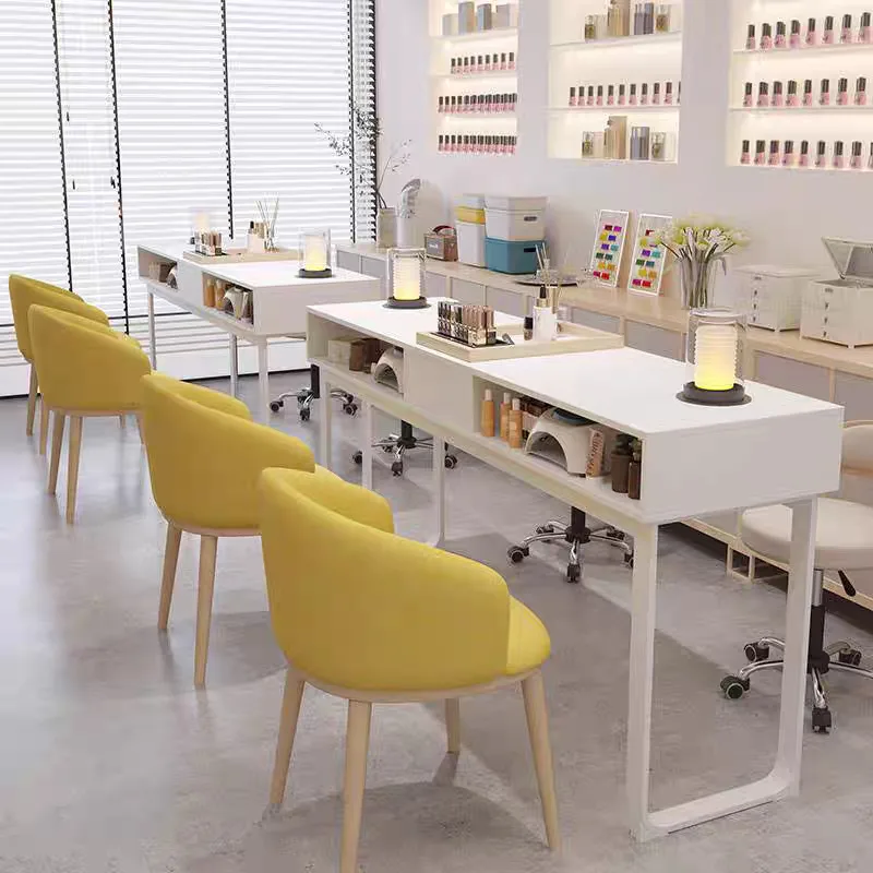 Профессиональный дизайнерский деревянный стол для ногтей японский хранения