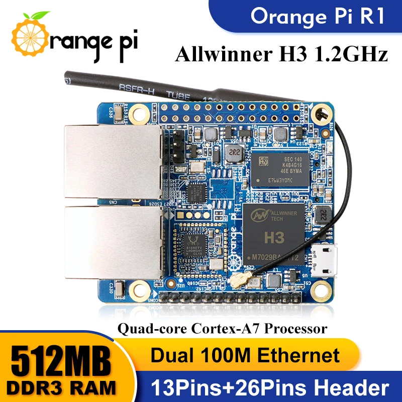

Одноплатный компьютер Orange Pi R1, 512 МБ ОЗУ, демонстрационная плата Allwinner H3 Wi-Fi, Поддержка Android 4,4, Ubuntu Debian OS, макетная плата