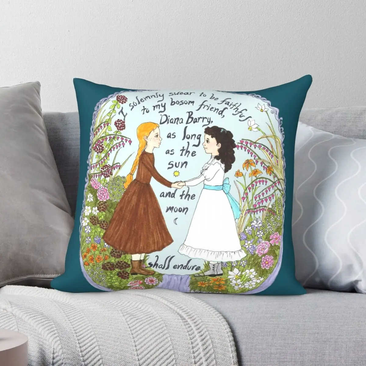 

Квадратный чехол Anne Diana из полиэстера и льна, бархатная креативная Декоративная Подушка на молнии, чехол для кровати, наволочка 45x45