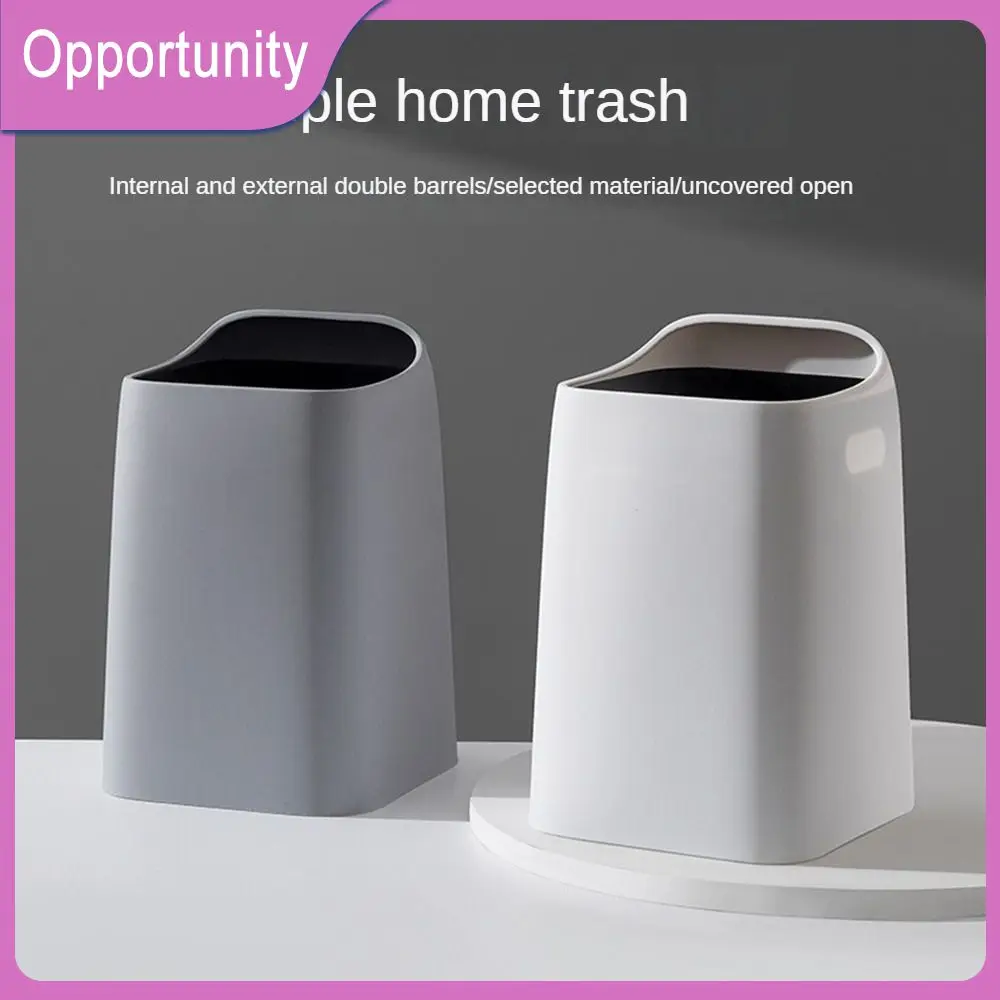 

Placed Firmly Waste Trash Bin Waterproof Inclined Opening Design Plastic Trash Can Recycling Desktop Garbage Basket Garbage Can