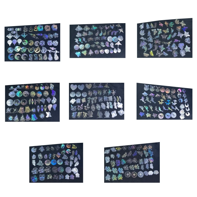 

Shiny Butterfly Flower Sticker Colorful Whale Sticker Decoration Film Sticker