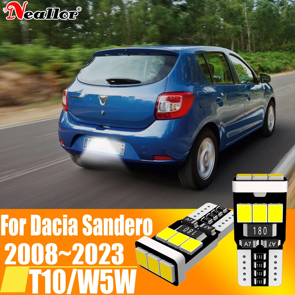 

4 шт., Автомобильные светодиодные лампы W5W T10 12 В 5w5 для Dacia Sandero 2008 ~ 2023