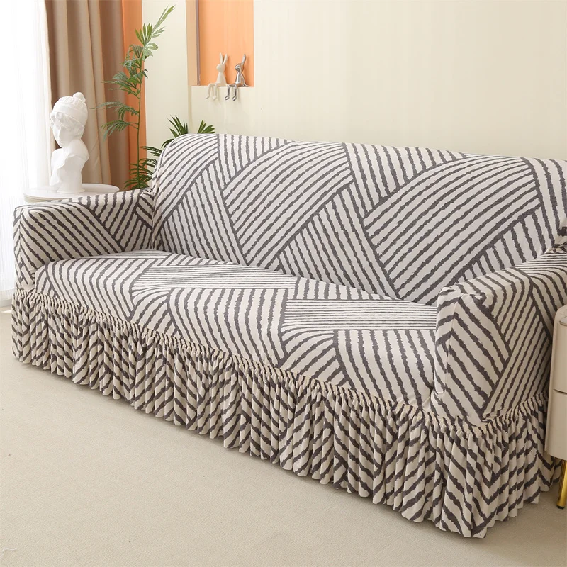 Юбка с принтом чехол для дивана эластичные чехлы полный на сиденья гостиной