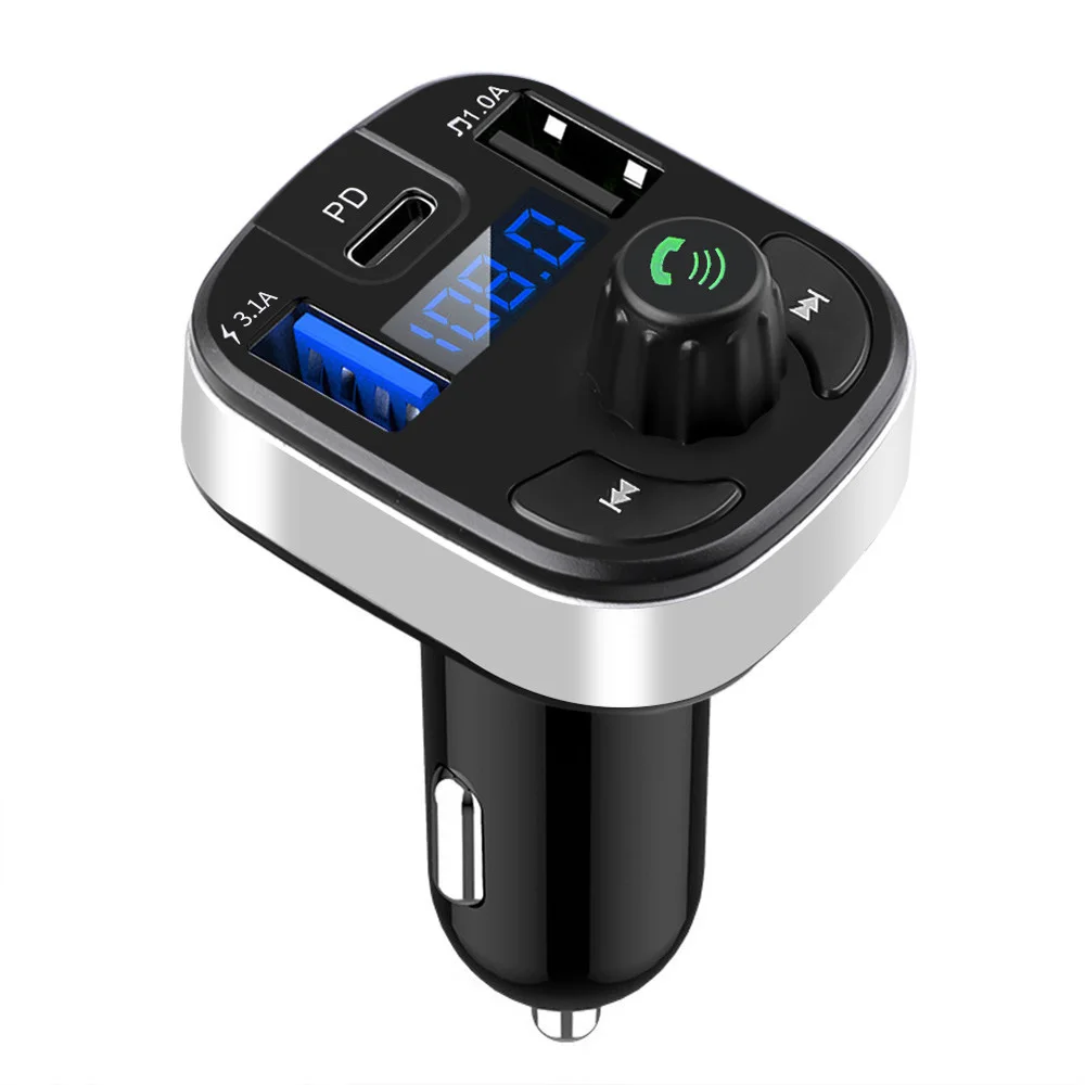 

Fm-трансмиттер автомобильный с поддержкой Bluetooth 5,0 и быстрой зарядки