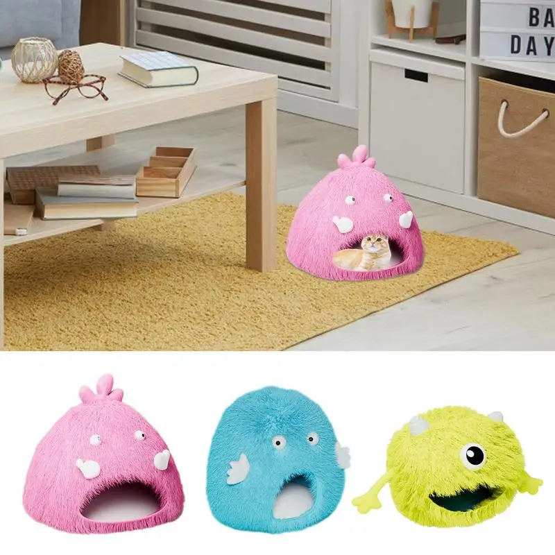 

Indoor Cat House Small Cat Dog Mat Washable Semi-Closed Cats Beds Durable Soft Plush Cave Bed For Kittens Pet Accessories