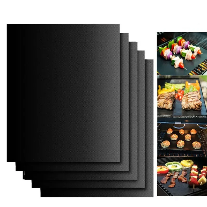 

2023New Gadgets Silicone Baking Mat BBQ Cooking Mat Black Reusable Nonstick Sheet Oven Tray Kitchen Accessories Kitchen Tools