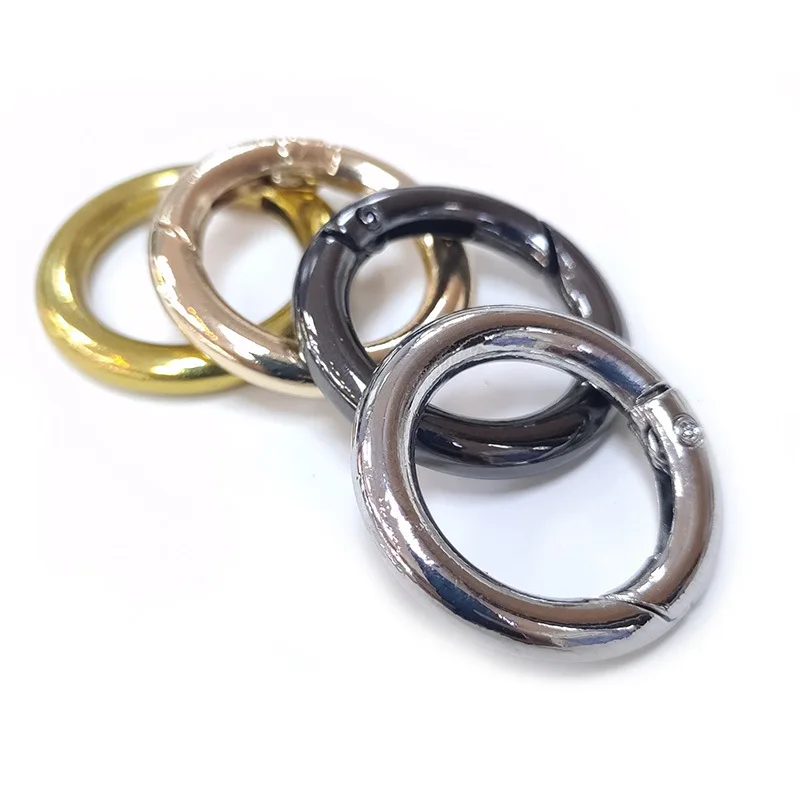 

8 Pcs 3 Colors Metal O Ring Spring Clasps Bag Clips Hook Dog Chain Buckles Connector Openable Round Carabiner Keychain