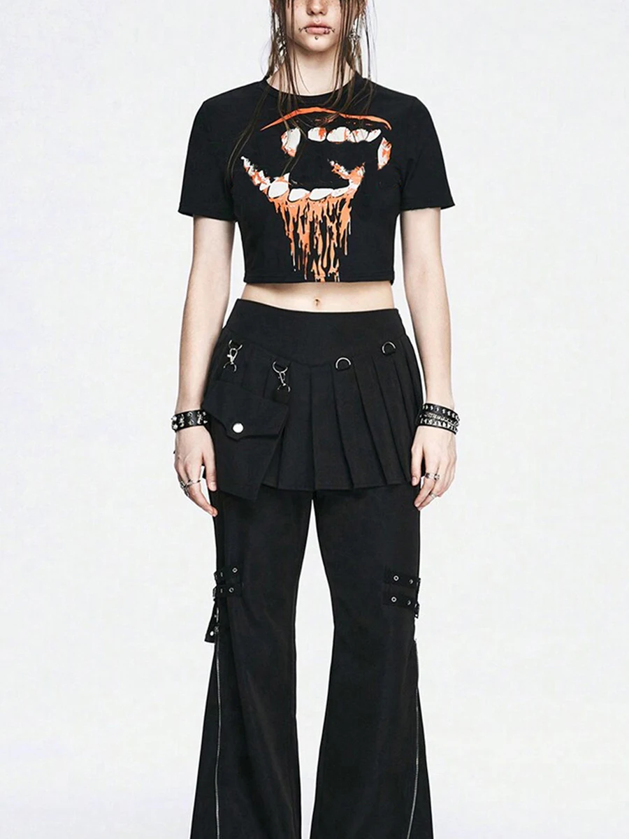 Женские укороченные футболки на Хэллоуин повседневные летние топы с короткими