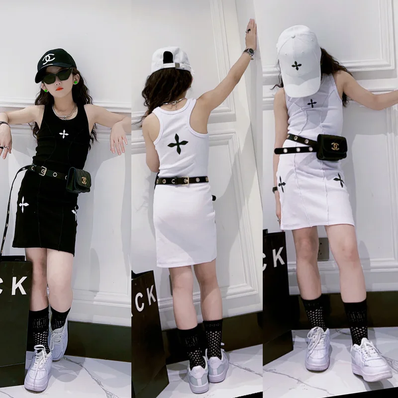 

Girls suspender dress Slim Western style 2022 summer new dress