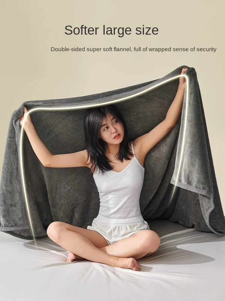 

Woolen Blanket Office Nap Blanket Thickened Warm Shawl Blanket Single Sofa Cover Flannel Air Conditioning Blanket