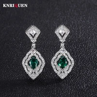 2022 new trend 68mm paraiba tourmaline emerald ruby drop earrings for women charms party wedding fine jewelry luxury lady gift