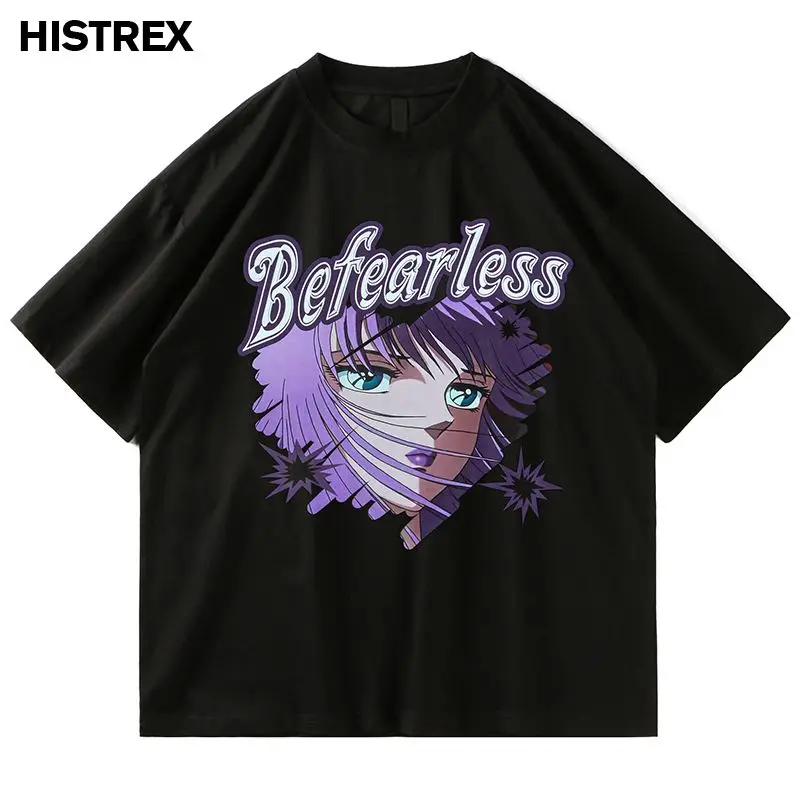 

Уличная футболка в стиле Харадзюку, мужские футболки с изображением аниме Kawaii, японская хлопковая футболка с героями мультфильмов, женские свободные топы 80-х годов, одежда унисекс
