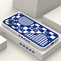 blue plaid flower phone case for xiaomi mi 12 11 ultra lite 10 10s 9 11t 10t 9t pro lite poco m4 f3 x3 m3 pro cover