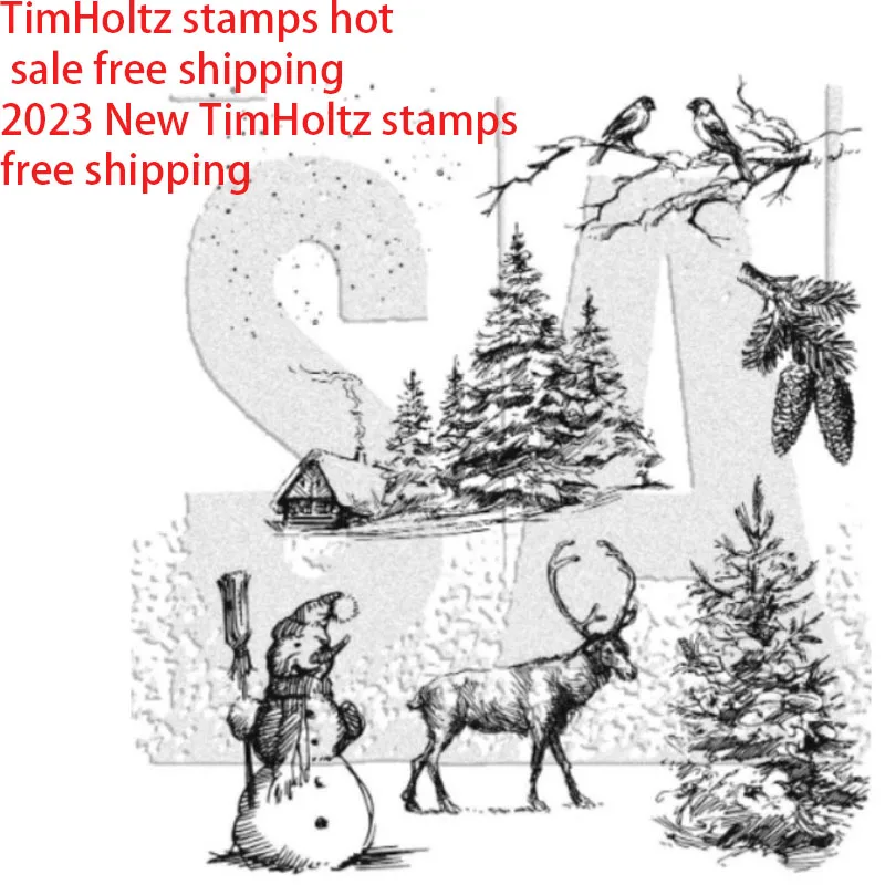 

Christmas Cabin Snowman Tree 2023 New Metal Cutting Dies Stamps Diy Scrapbooking Photo Album Decorative Embossing Papercard