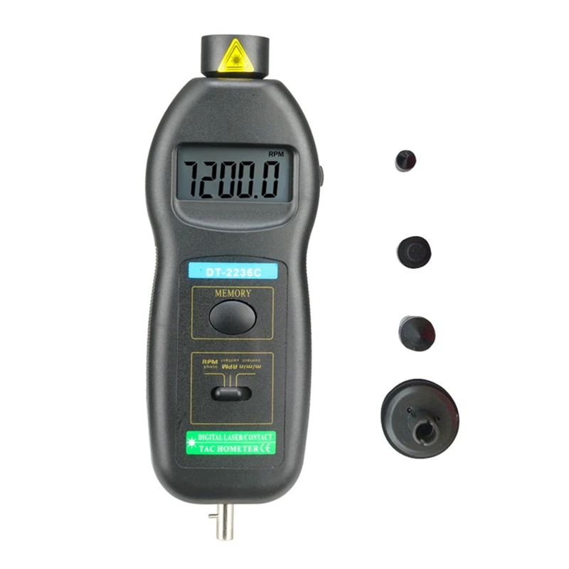 

1 PCS DT2236C Speed Detector Meter Laser Tachometer As Shown LED Digital Optical Contact Tachometer Detector Meter