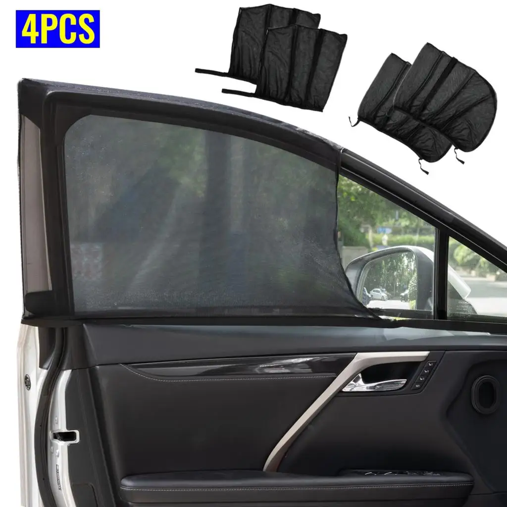 

4pcs Car Sunshades Cover Pare Soleil De Voiture Side Window UV Protect Sun Shade Visor Curtain Auto Accessories For Baby Child