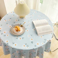 cartoon fruit print round tablecloth pastoral nostalgic restaurant cotton thread lace tablecloth table cover round table cloth